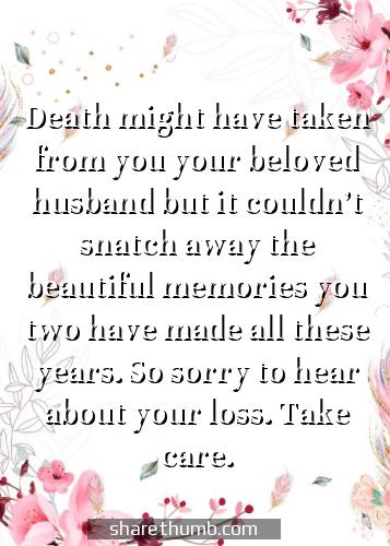 sympathy message for a loss of husband